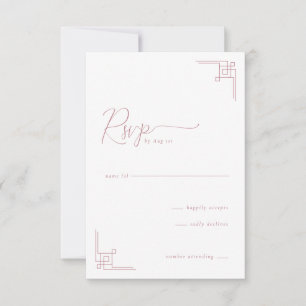 Sofisticado RSVP Geométrico Rosa