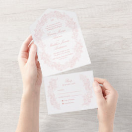 Sofisticado Script Clássico Blush Rosa Casamento