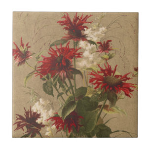 Sofisticado Vermelho e Floral Burgundy Contra Bege