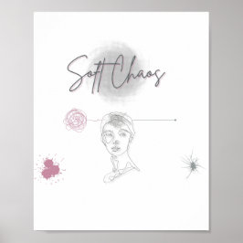 Soft Chaos _Minimal Line Art Poster 