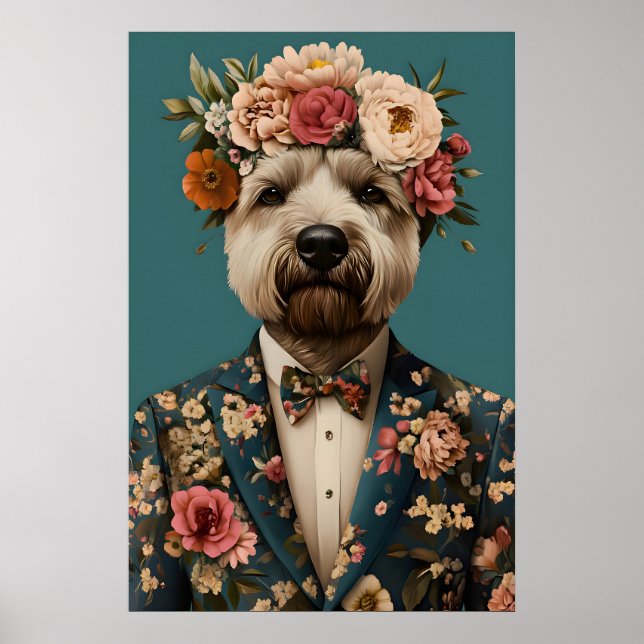 Soft Coated Wheaten Terrier In Suit Poster (Frente)