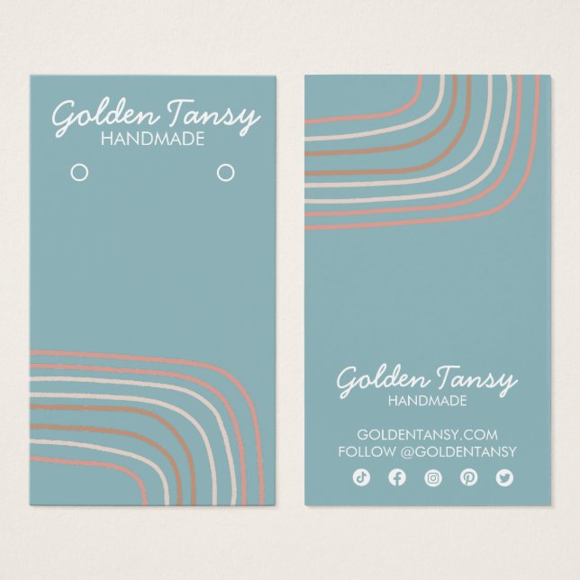 Soft Neutral Earring Necklace Jewelry Display Card (Frente & Verso)