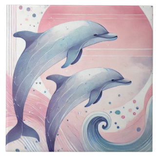 soft pastel dolphins