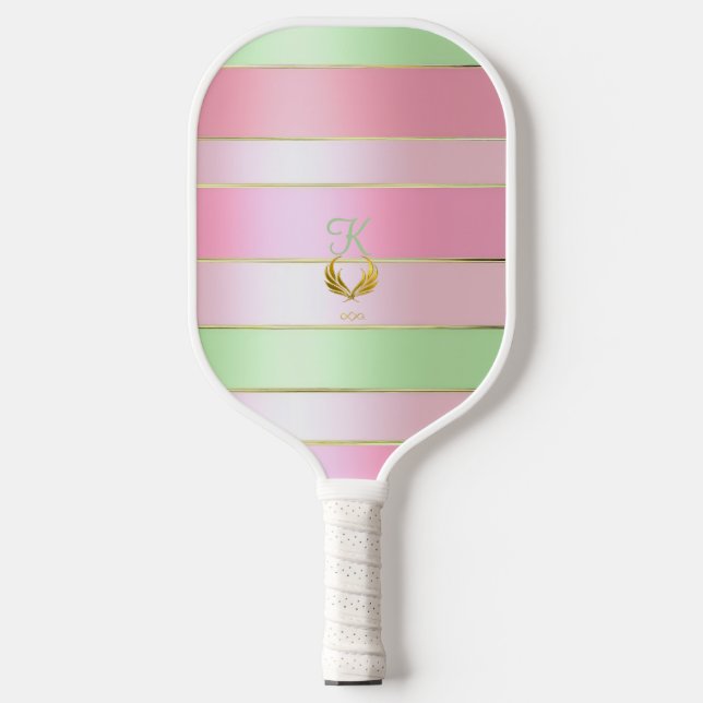 Soft Pastel Pink and Green Striped (Front)