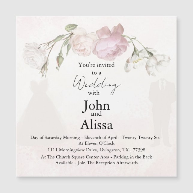 Soft Pink Roses & Bride and Groom Collection (Frente)