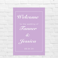 Soft Purple & White Modern Wedding Welcome Poster