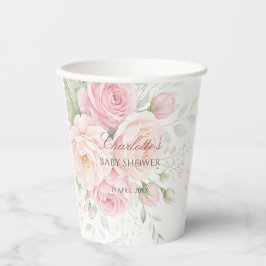 soft roses floral paper cups template