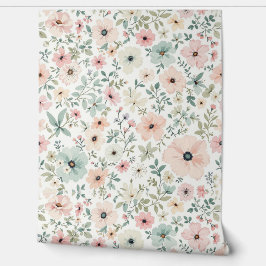 Soft Vintage Floral Wallpaper