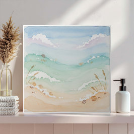 Soft Watercolor Beach Scene ID1207