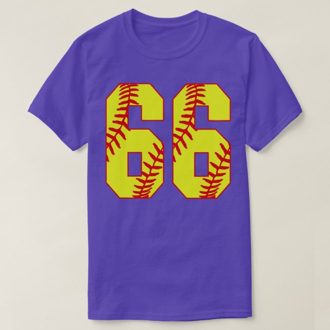 Softball Número 66 66 Camisa de Softball Jer (Frente do Design)