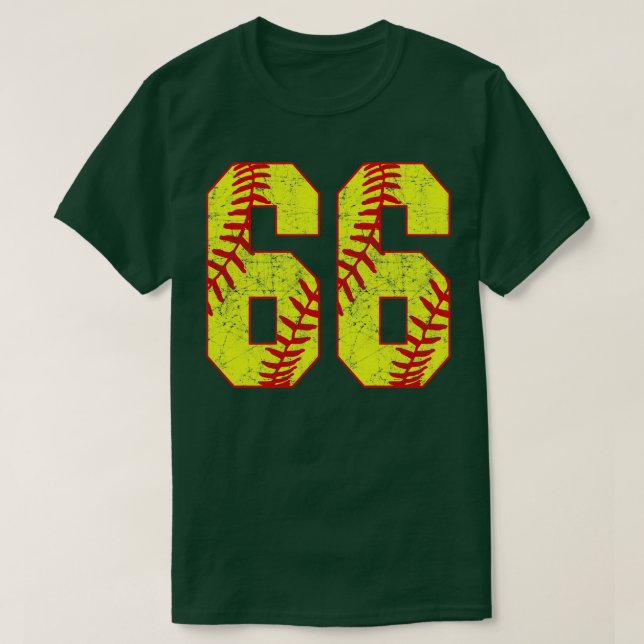 Softball Número 66 66 Camisa de Softball Jer (Frente do Design)
