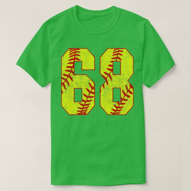 Softball Número 68 68 Camisa de Softball Jer (Frente do Design)