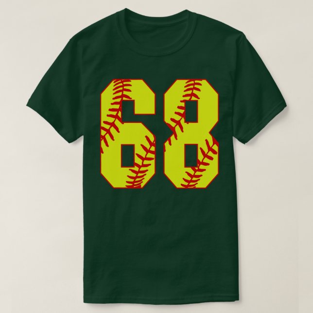 Softball Número 68 68 Camisa de Softball Jer (Frente do Design)