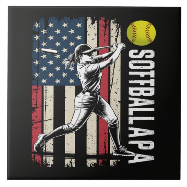 Softball Papai Bandeira Americana dos EUA (Frente)