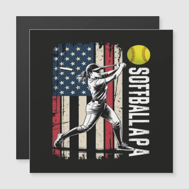 Softball Papai Bandeira Americana dos EUA (Frente/Verso)
