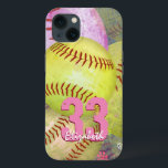 Softball personalizado da moça<br><div class="desc">Capas de iphone de softball feminino com softball rosa e amarelo brilhante e número e nome personalizáveis de jersey por katz_d_zynes :: também disponível para outros modelos iPhone, bem como dispositivos iPad e Samsung ... para outros dispositivos, selecione seu tipo de dispositivo na seção "Opções de estilo" nesta página ......</div>