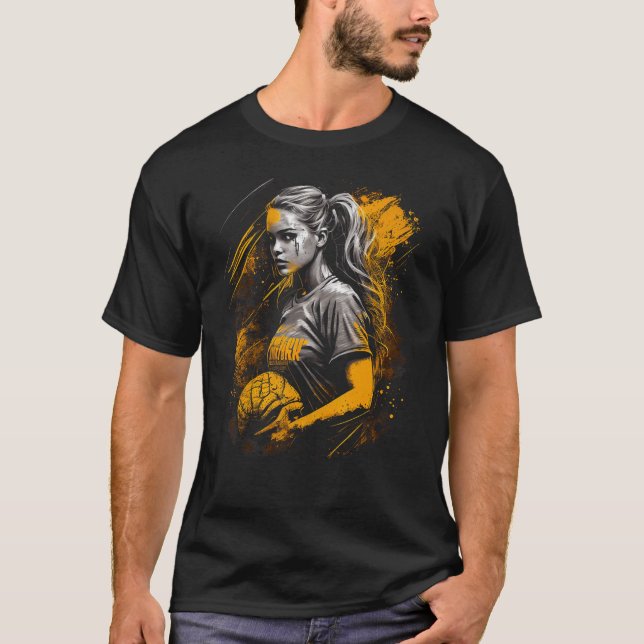 Softball Toca Como Uma Rapariga Engraçada Camiseta (Frente)