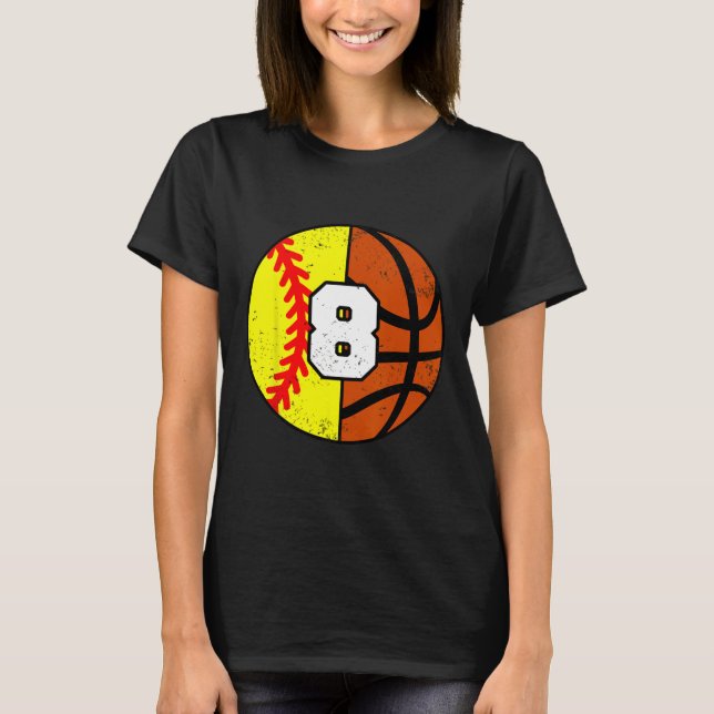Softll Sketll Número 8 Camisa Piada de 8º Aniversá (Frente)