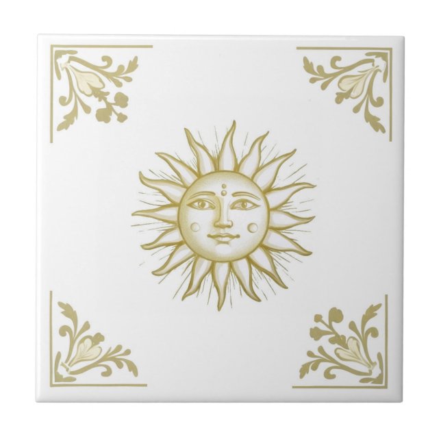 Sol Celestial com Face Dourada e Branca no estilo  (Frente)