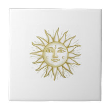 Sol Celestial com Face Dourado e Branco