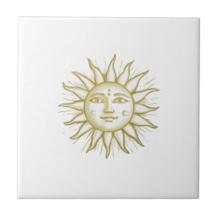 Sol Celestial com Face Dourado e Branco
