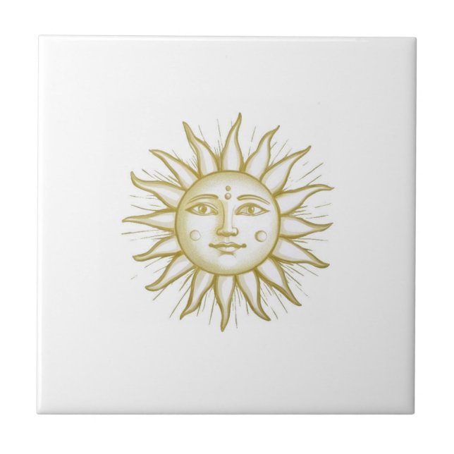 Sol Celestial com Face Dourado e Branco (Frente)