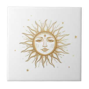 Sol Celestial com Face Dourado e Branco