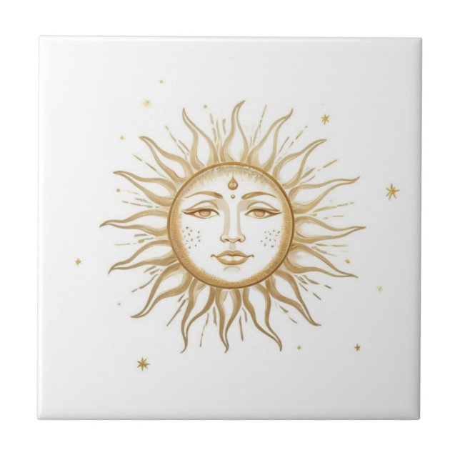 Sol Celestial com Face Dourado e Branco (Frente)