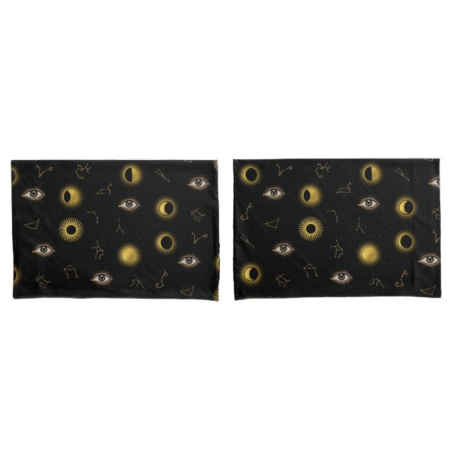 Sol Celestial Dourado Negro e Lua (Frente - conjunto)