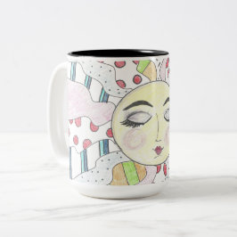 Sol colorido e pacífico - caneca de café de dois t