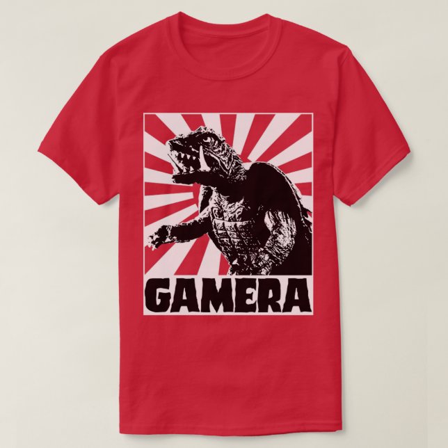 Sol de Ascensão GAMERA 1965 para camisetas vermelh (Frente do Design)