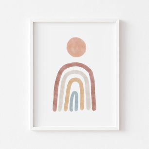 Sol de cor boho e poster arco-íris