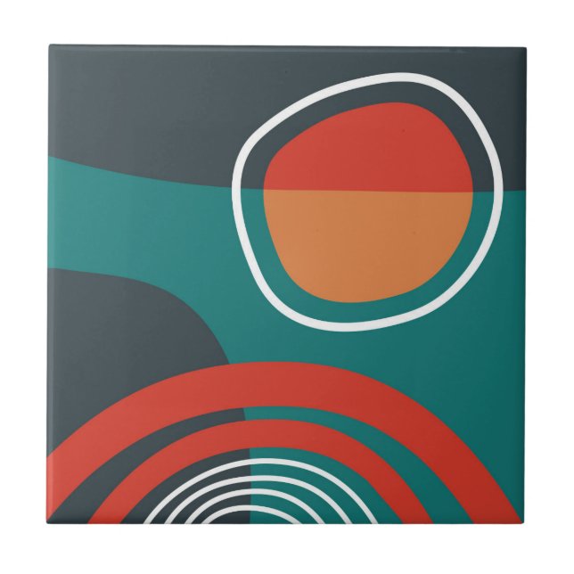 Sol e arco-íris arte boho azul vermelho branco (Frente)