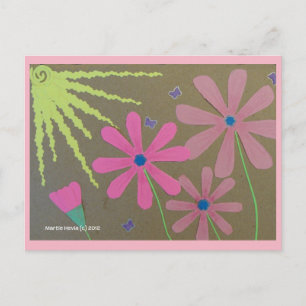 Sol e Flores Rosa   Cartão postal Blue Beach™