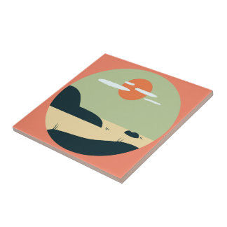 Sol em nuvens Azulejo cerâmico