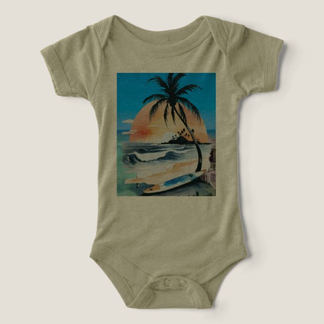 sol marinhoShine & palm tree na praia (Design frontal)