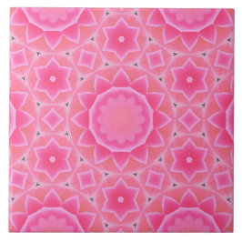 Sol rosa e estrelas padrão do mosaico de menina