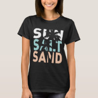 sol sal areia, camiseta de praia, verão