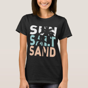sol sal areia, camiseta de praia, verão