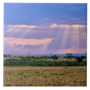 Sol se pondo no Masai Mara.
