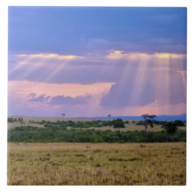 Sol se pondo no Masai Mara. (Frente)