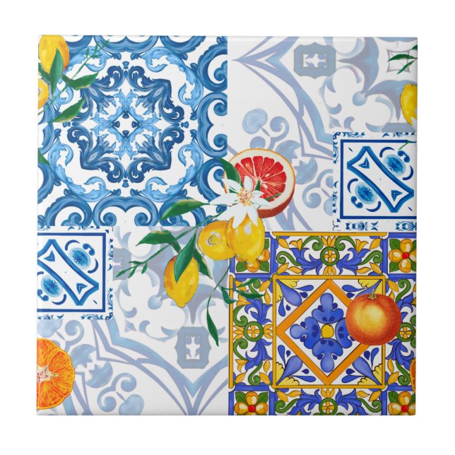 Sol siciliano, limão, majolica, (Frente)