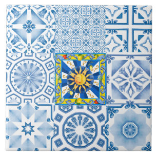 Sol siciliano, limão, mosaico, majolica,