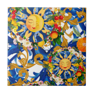 Sol siciliano,meia lua,verão,majolica,limão