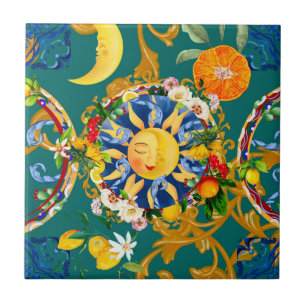 Sol siciliano,meia lua,verão,majolica,limão