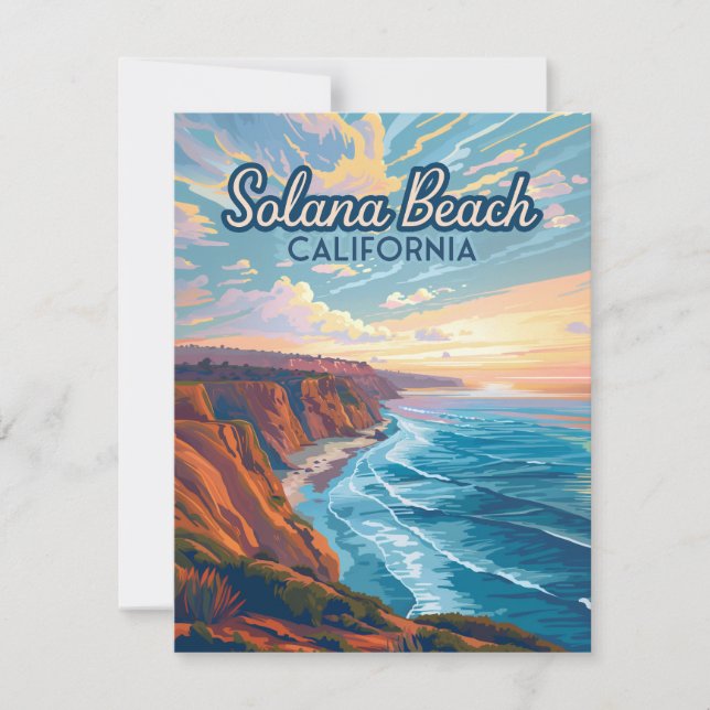 Solana Beach California San Diego Vintage Card (Frente)