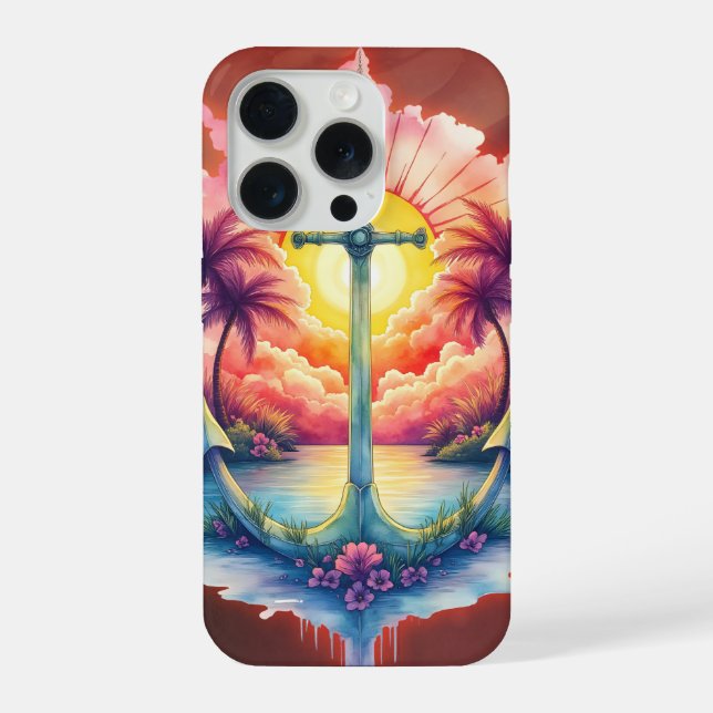 Solar anchor in a tropical paradise.  (Verso)