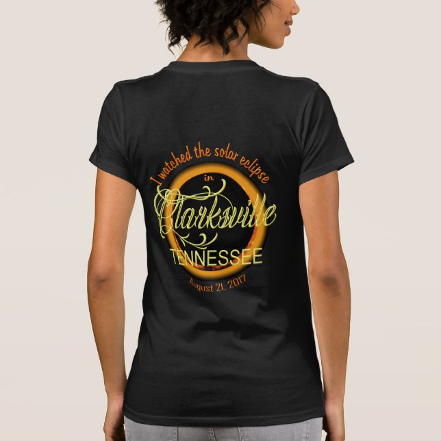 Solar Eclipse Clarksville TN Camisas femininas (Verso)