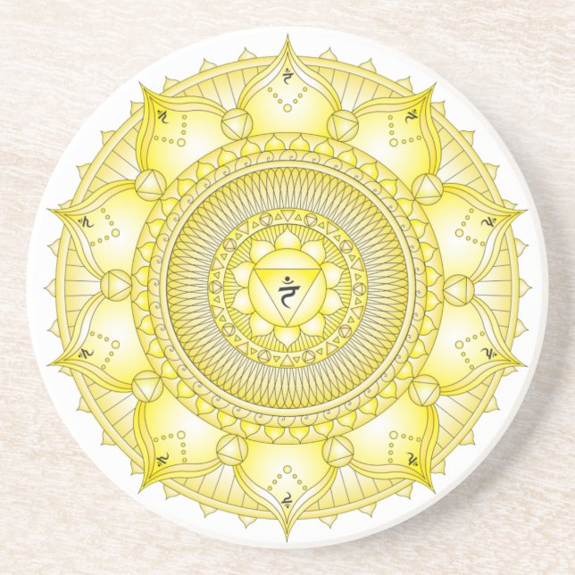Solar Plexus Chakra Light Mandala Porta copos (Frente)