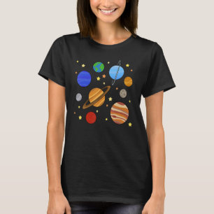Solar. Sistema. Camisa T - Realista. Planetas Espa